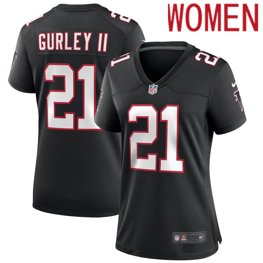 Women Atlanta Falcons 21 Todd Gurley II Nike Black Throwback Game NFL Jersey